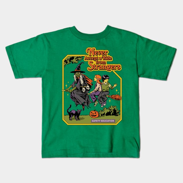 Never Accept A Ride From Strangers Kids T-Shirt by Steven Rhodes